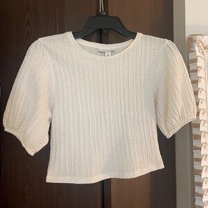 Topshop Textured Puff Sleeve Top